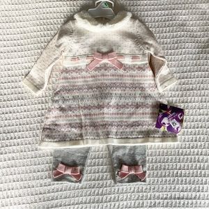 Blueberi boulevard cream sweater and legging set NWT 18M